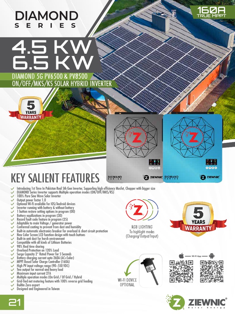 Diamond 5G PV6500 & PV8500 Inverter Guide | PDF | Alternating Current ...