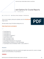 Report Runner Support - Registry Settings and Options For Crystal Reports