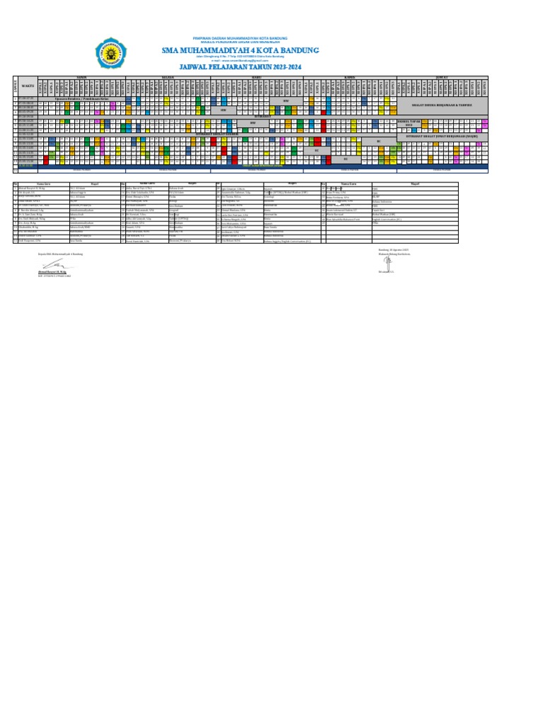 Jadwal Pelajaran 2023-2024 Warna-2 | PDF
