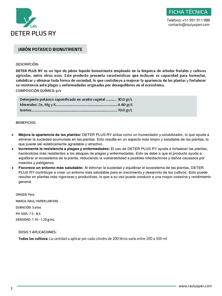 Deter Plus Doc. Completos | PDF | Agua | Toxicología
