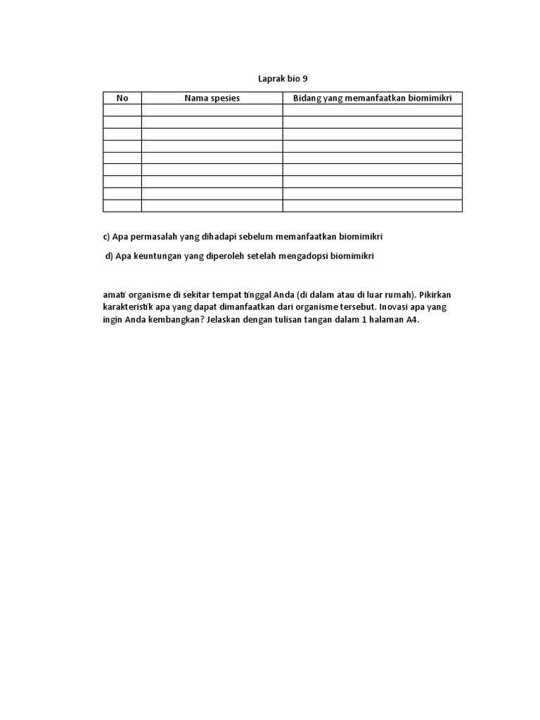 Laprak Bio 9 | PDF