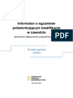 Informator o Egzaminie Potwierdzającym Kwalifikacje W Zawodzie