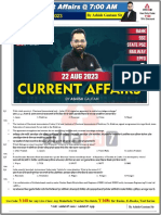 22 August 2023 Current Affair by Ashish Gautam Sir - New