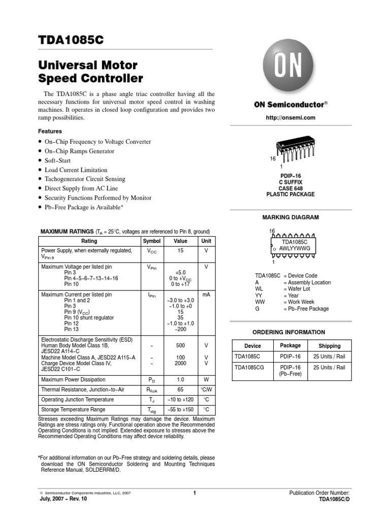 TDA1085C_ONSemiconductor | PDF