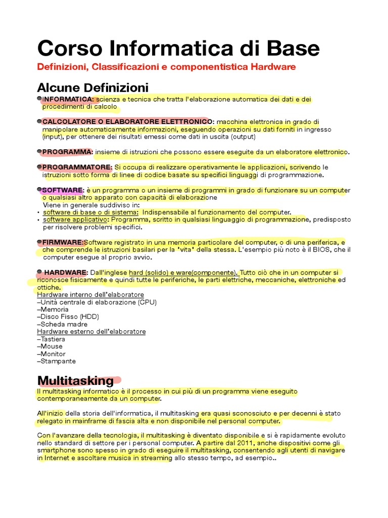 Informatica Di Base | PDF