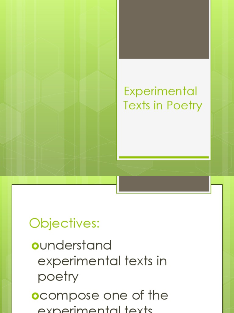 Experimental Texts in Poetry | PDF