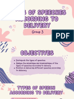 Types of Speeches According To Delivery