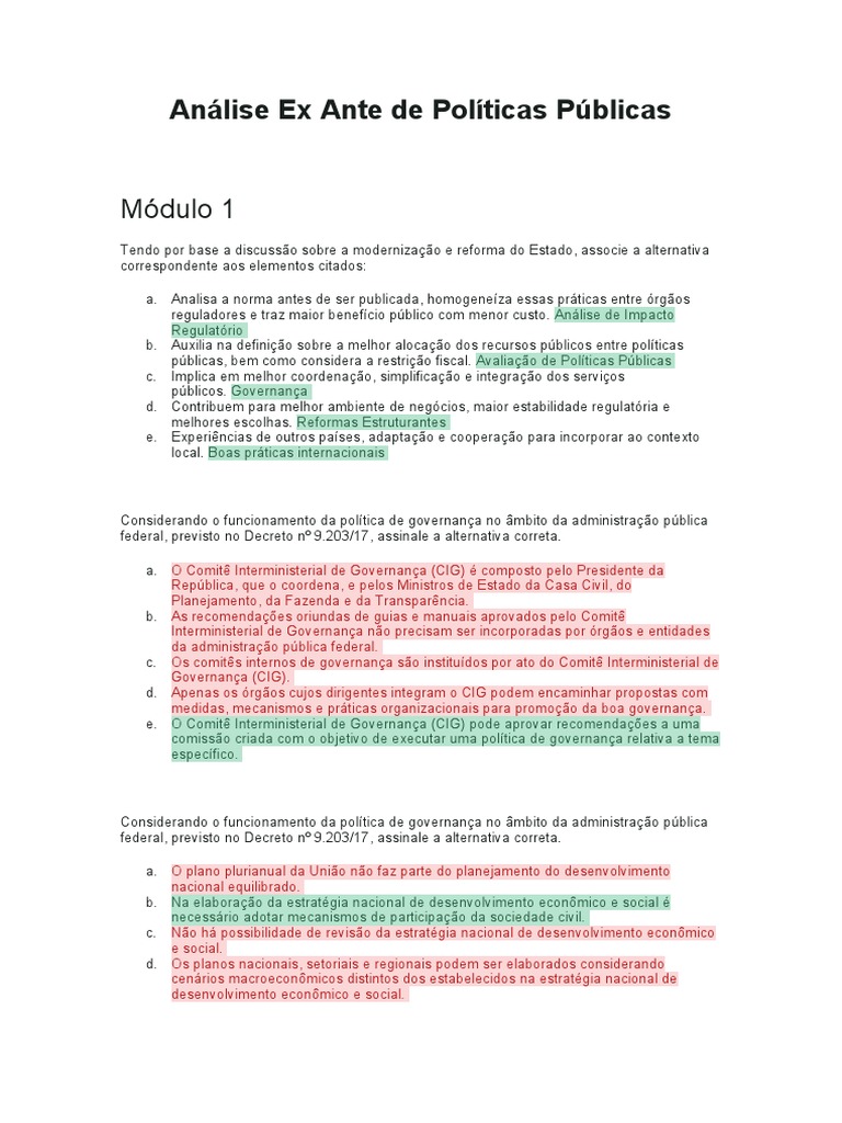Análise Ex Ante de Políticas Públicas | PDF