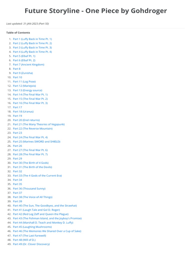 One Piece-Future-Storyline | PDF