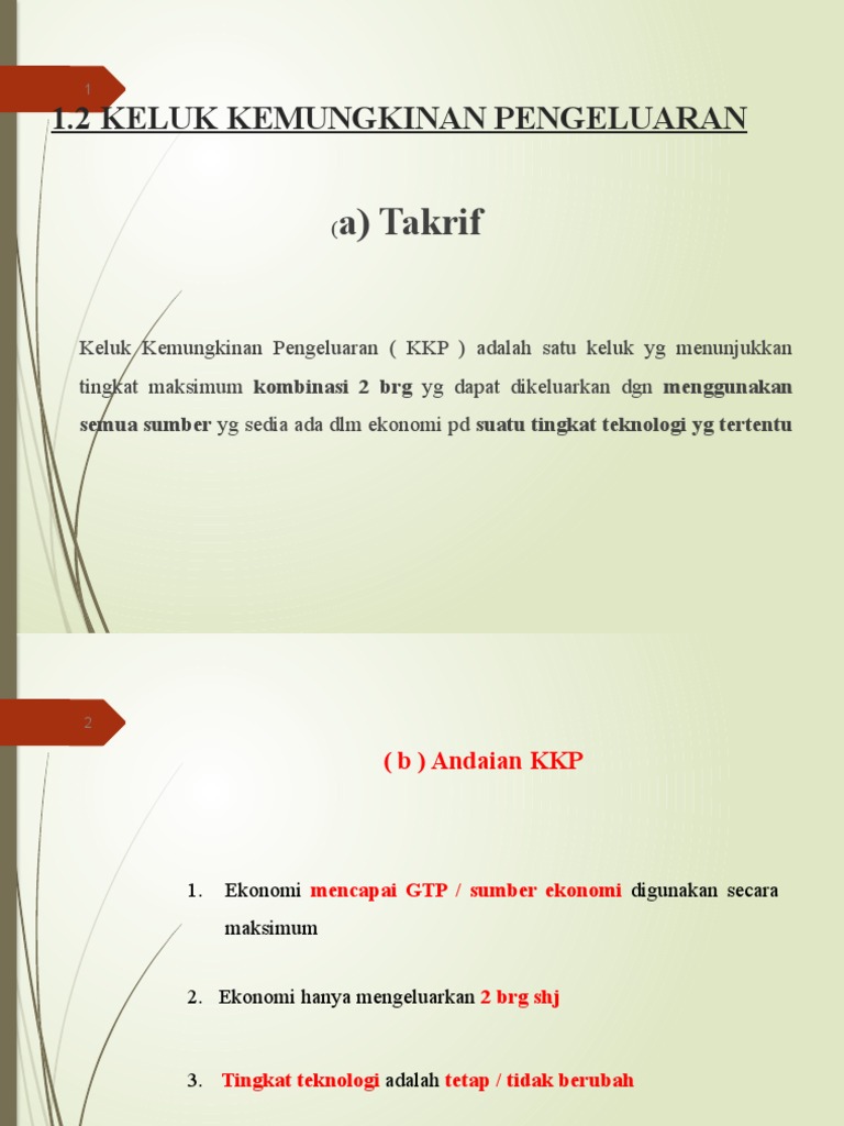 Analisis Keluk Kemungkinan Pengeluaran | PDF