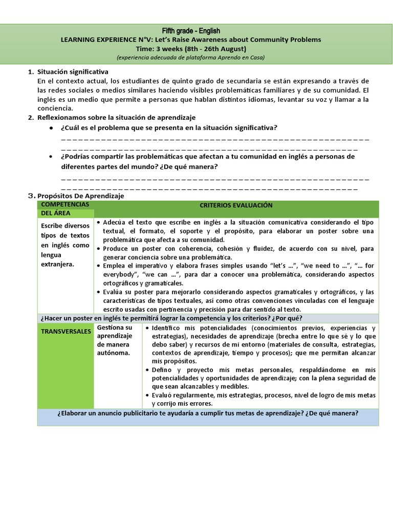 Exp - Aprendizaje - Community Problems 5TH | PDF | Aprendizaje | Idioma ...