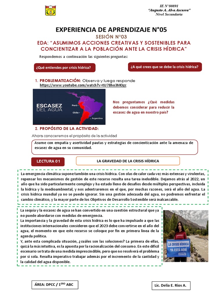 Concientización sobre la Crisis Hídrica | PDF | Agua | Escasez de agua