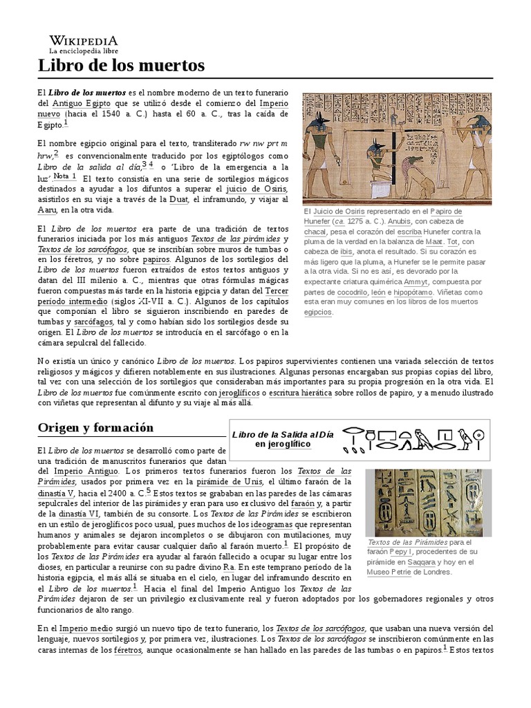 El Libro de los Muertos Egipcio | PDF | Religión Egipcia Antigua ...