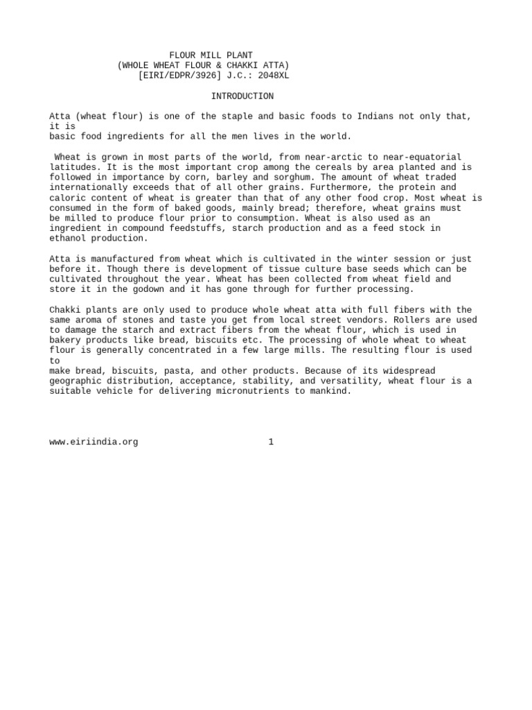 489049165PROJECTREPORTONFLOURMILLPLANTWHOLEWHEATFLOURCHAKKI