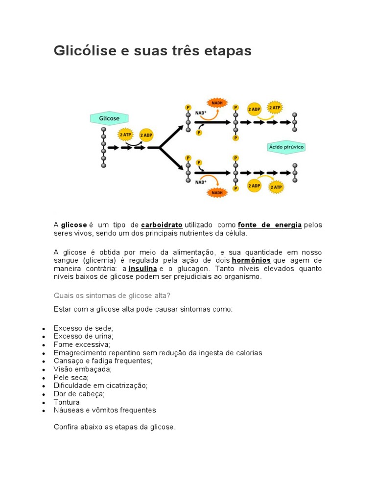 Glicólise e Suas Três Etapas | PDF | Dieta e Nutrição | Química
