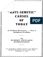 1937 Anti Semitic Causes of Today A Politico Economic Not A Religious