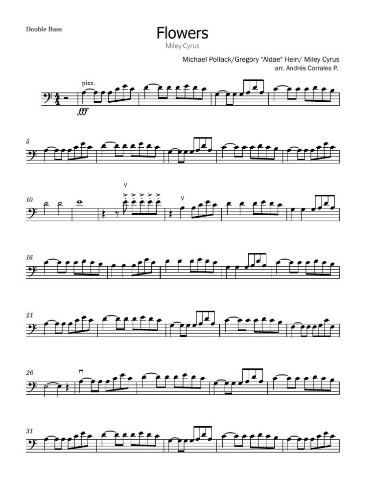 Flowers Double Bass PDF