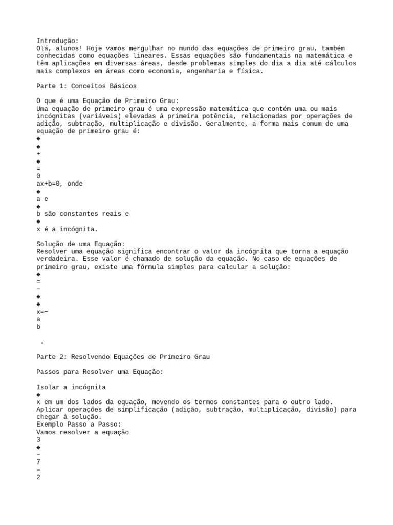 Equa O 1 Grau Pdf