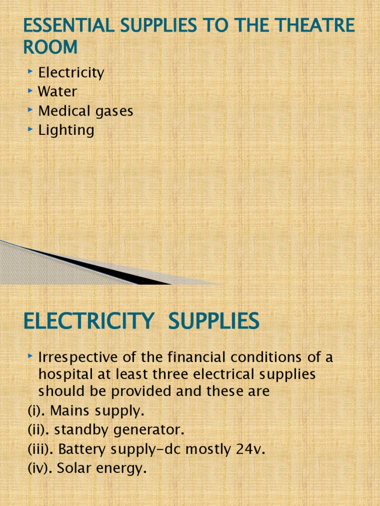 ESSENTIAL SUPPLIES TO THE THEATRE DEPARTMENT (ROOM) - Power Point | PDF ...
