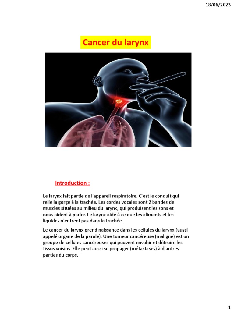 Cancer du Larynx et Pharynx Symptômes et Traitements PDF — free download