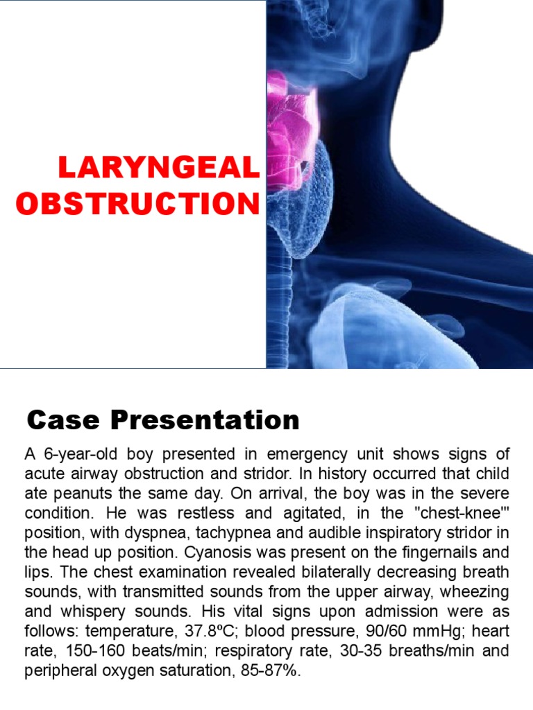 Laryngeal Obstruction PDF Larynx Breathing