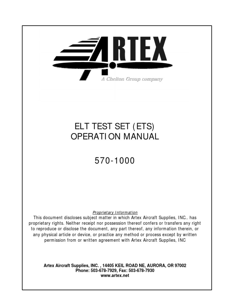 Elt Inspection Requirements : ARTEX ELT 1000 Emergency Locator ...