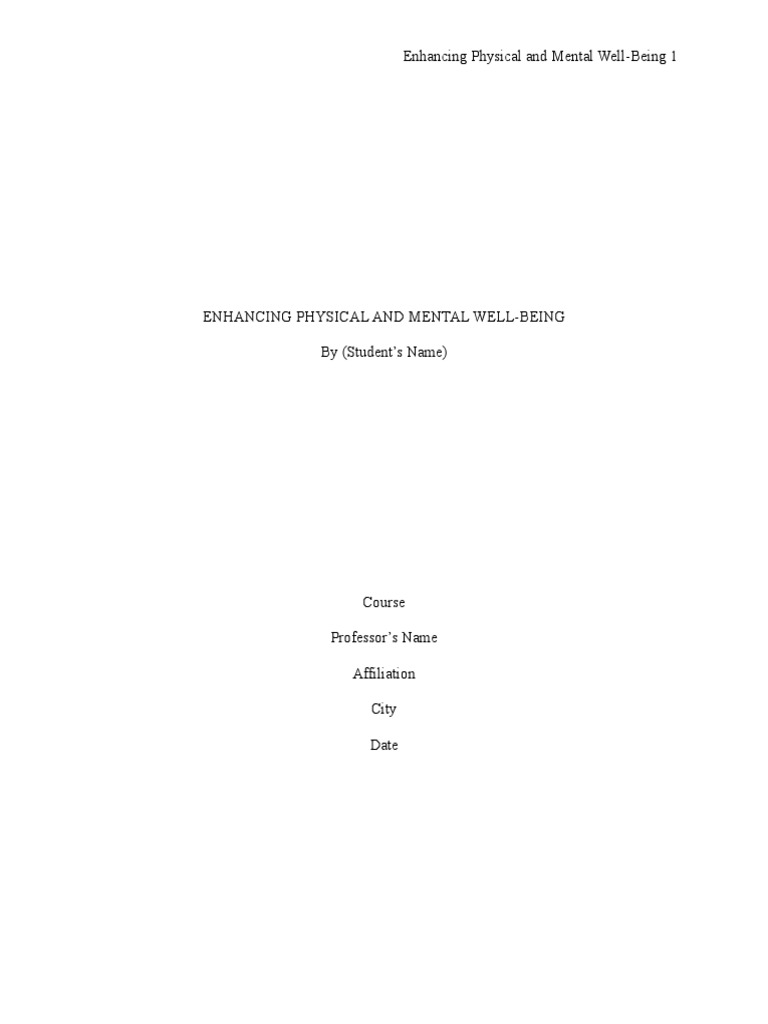 Exercise for Mental and Physical Wellness | PDF | Mental Health ...