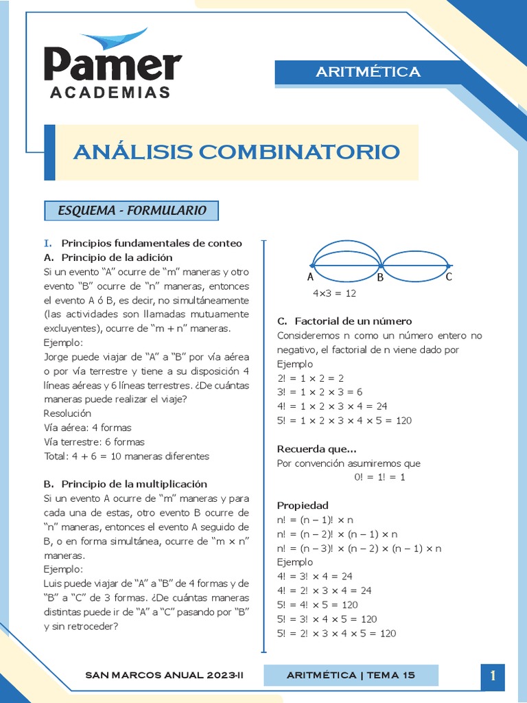 C Sem15 Aritmética Analisis Combinatorio | PDF