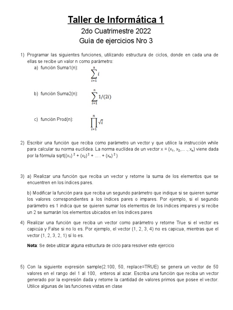 Taller De Informatica 1 Practica 3 Pdf
