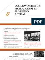 Los Movimientos Migratorios en El Mundo Actual