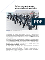 Perú Regula Las Operaciones de Mantenimiento Del Orden Público