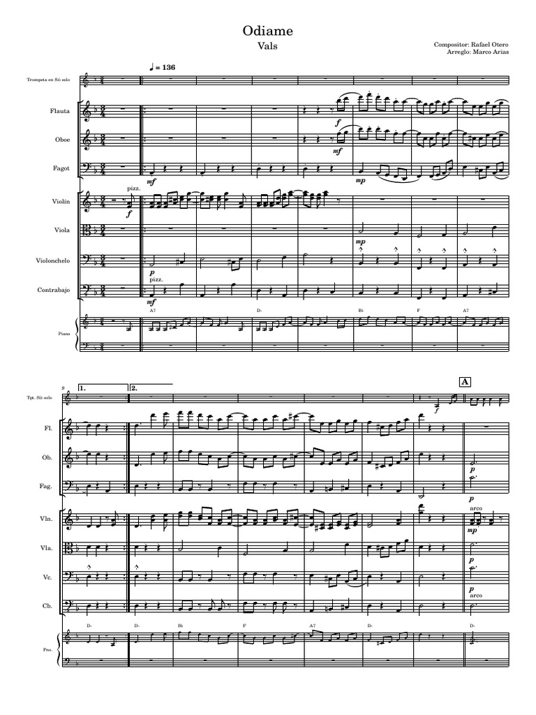 Odiame Orquestal-Partitura - y - Partes | PDF
