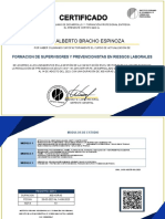 Certificado Supervisor y Prevencionistas en Riesgos Laborales