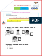 FICHA DE EVALUACION DIAGNOSTICA 3° B (MATEMÁTICA - MARZO) - Sustracción