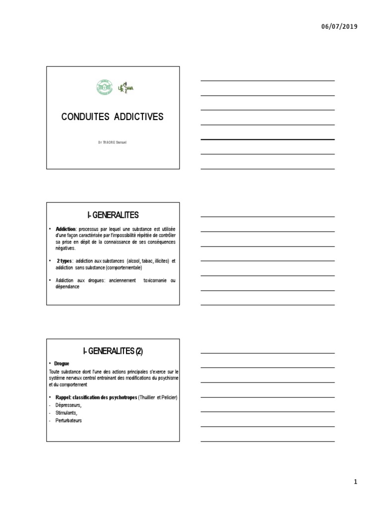 Conduites Addictives | PDF