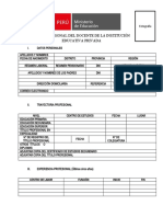 Legajo Personal Del Docente de La Institución Educativa Privada