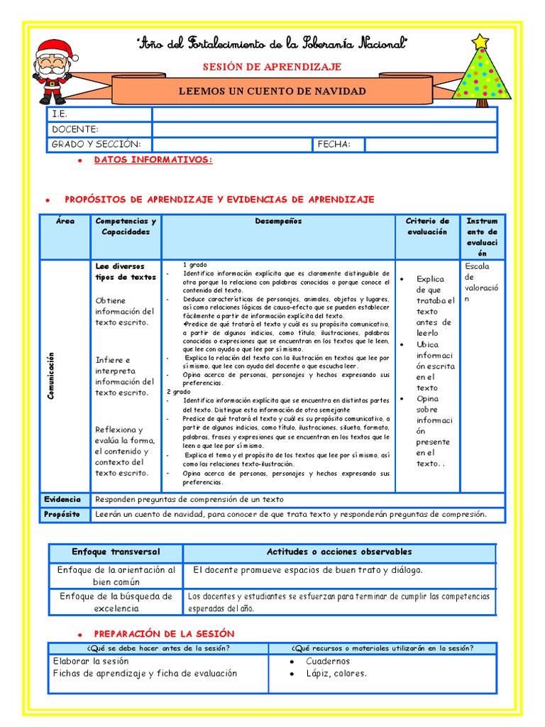 Iii-E11 Sesión D4 Plan Lector Leemos Un Cuento de Navidad | PDF