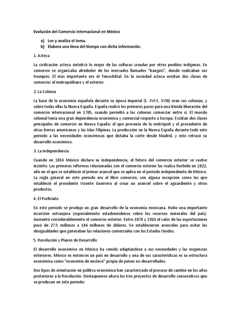 Comercio Internacional en México: Evolución | PDF | Comercio | El ...