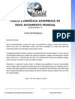 Carta de Mudança Azul e Branco