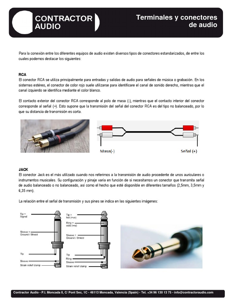 Contractor Audio Terminales y Conectores de Audio | PDF | Informática ...