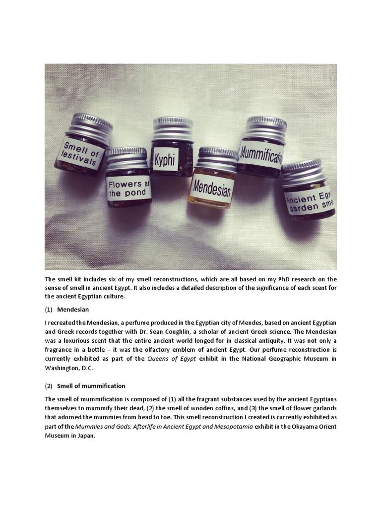 Ancient Egyptian Smell Kit For Education PDF