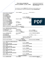 Título Del Automotor (Decreto Ley 6582/58 - Ley Nro. 14467) : Oblea M.E.y F.P.N°31/14 Nro.