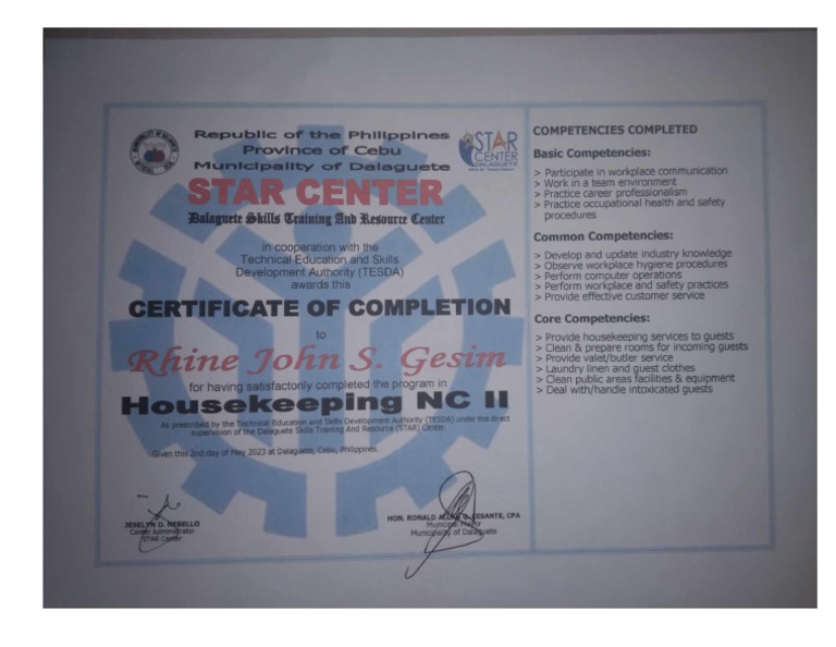 Nc2 Housekeeping PDF