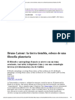 Bruno Latour La Tierra Tiembla, Esbozo de Una Filosofía Planetaria