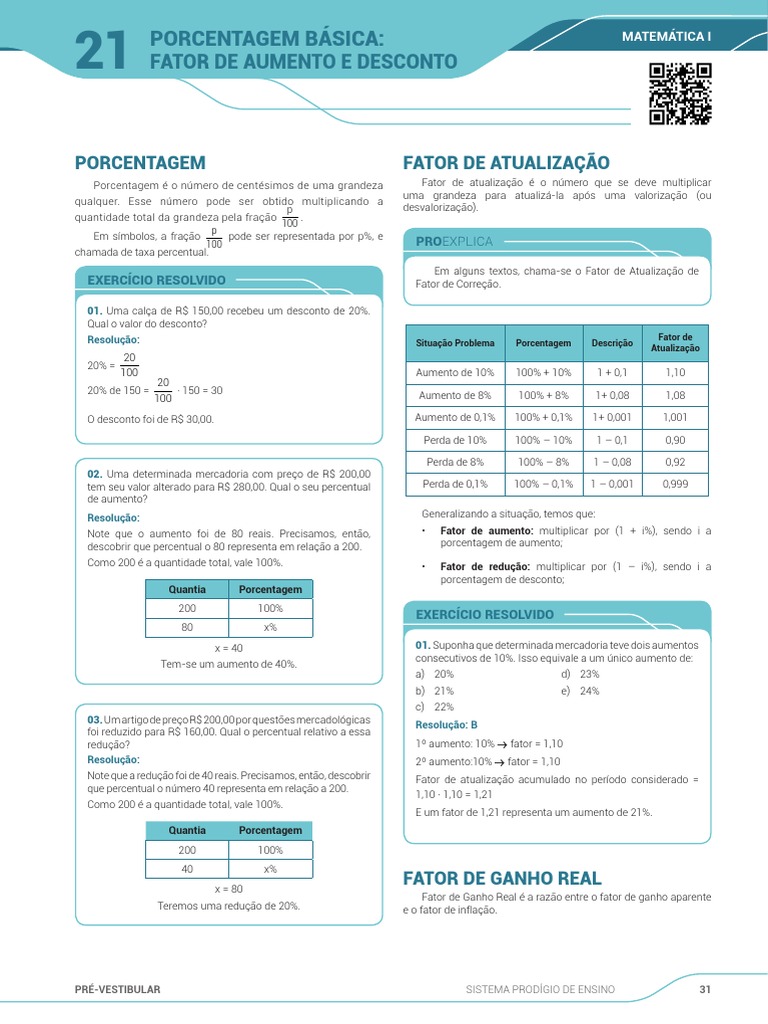 Estudo de Porcentagem Com o Tangram, PDF, Percentagem