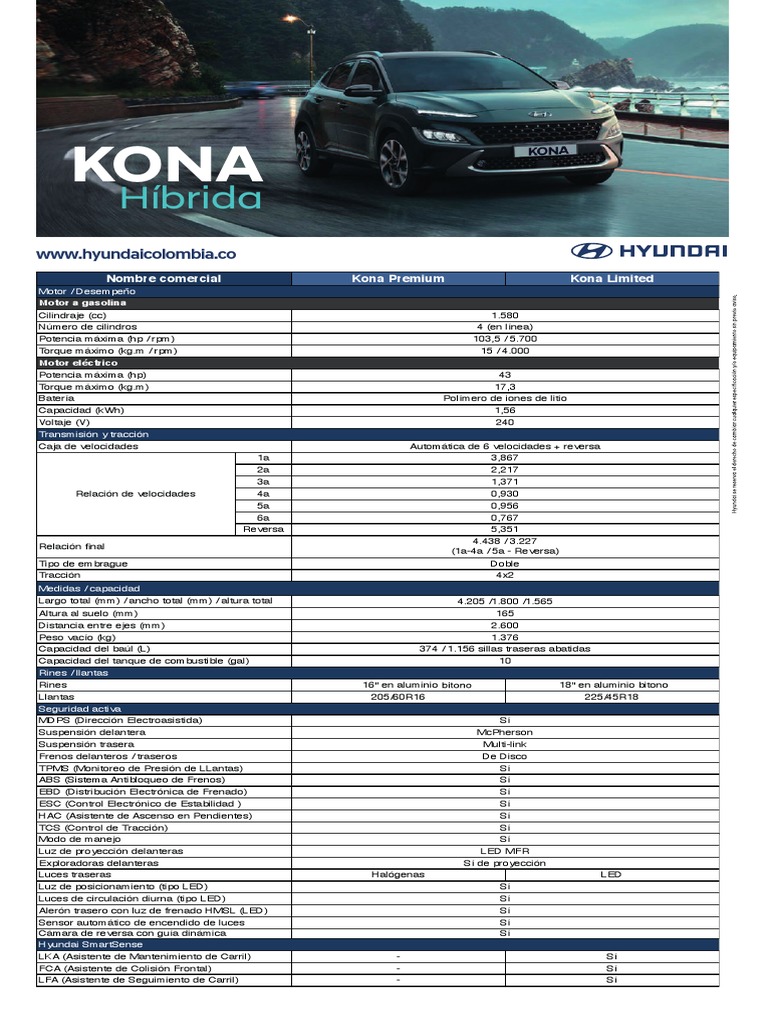 Brochure Hyundai Kona Hybride Pdf