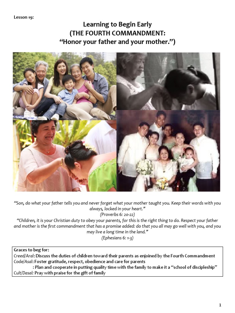 4th Commandment Pdf Mary Mother Of Jesus Ten Commandments