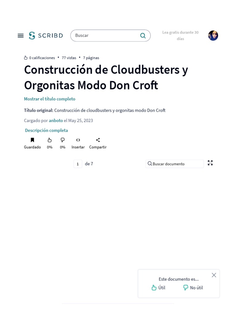 Cloudbusters y orgonitas: Guía Don Croft | PDF