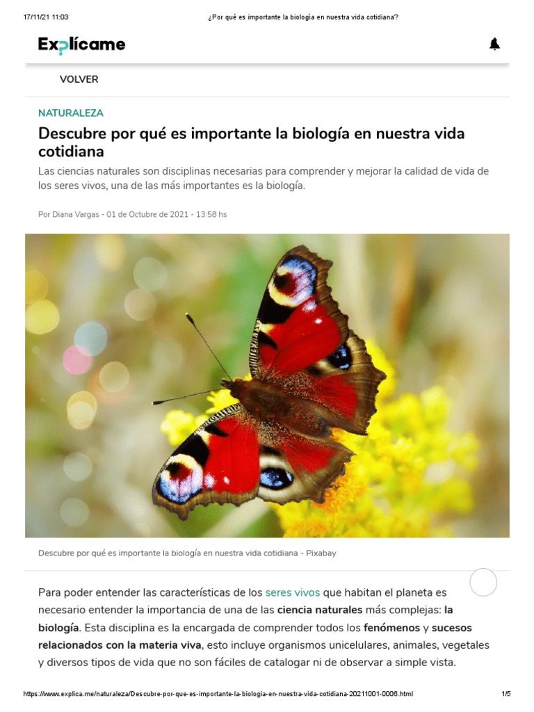 ¿Por Qué Es Importante La Biología en Nuestra Vida Cotidiana | PDF ...