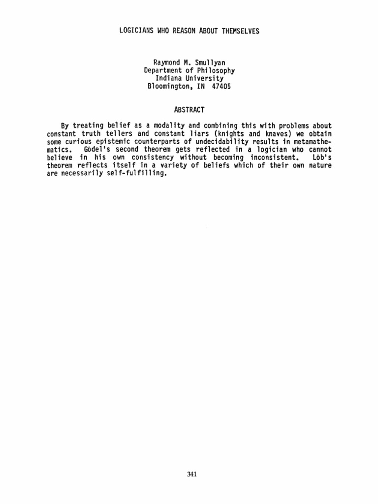 The Hardest Logic Puzzle Ever By Raymond Smullyan